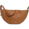 Allsaints Half Moon Leather Shoulder Bag In Brown