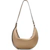 Allsaints Half Moon Leather Shoulder Bag In Mink Brown