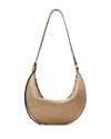 Allsaints Half Moon Leather Shoulder Bag In Mink Brown
