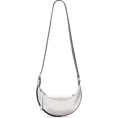 Allsaints Half Moon Metallic Leather Crossbody Bag