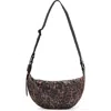 Allsaints Half Moon Leopard Print Crossbody Bag In Carcle Leopard
