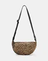 Allsaints Half Moon Recycled Crossbody Bag In Carcle Leopard