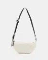Allsaints Half Moon Recycled Crossbody Bag In White