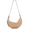 Allsaints Womens Mink Brown Half Moon Suede Shoulder Bag In Mink Brown