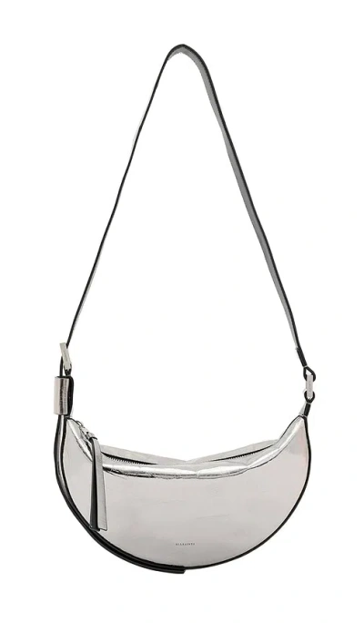 Allsaints Half Moon Xbody In Gunmetal Gray