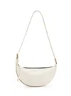 Allsaints Half Moon Leather Crossbody Bag In White
