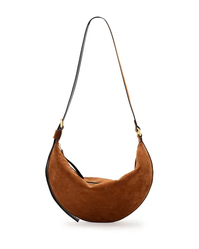 ALLSAINTS HALFMOON SUEDE SHOULDER BAG
