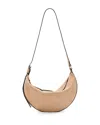 Allsaints Womens Mink Brown Half Moon Suede Shoulder Bag In Mink Brown
