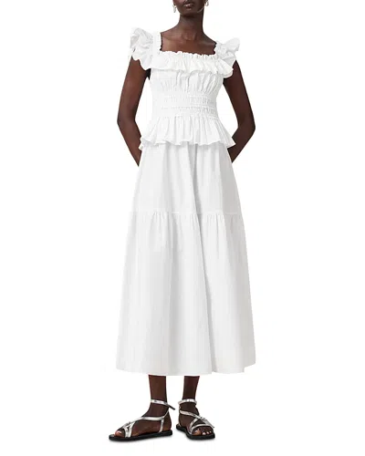 ALLSAINTS HALIA RUFFLE MIDI DRESS