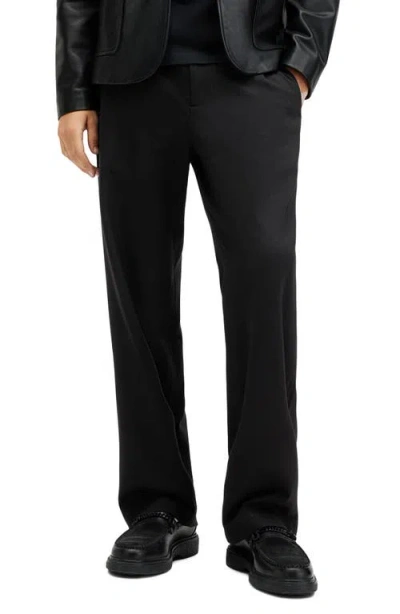 Allsaints Halla Relaxed Wide Leg Trousers In Black