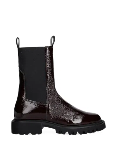 Allsaints Hallie Leather Boots In Brown
