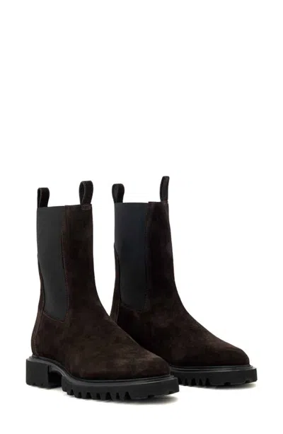 Allsaints Hallie Leather Chelsea Boot In Dark Brown