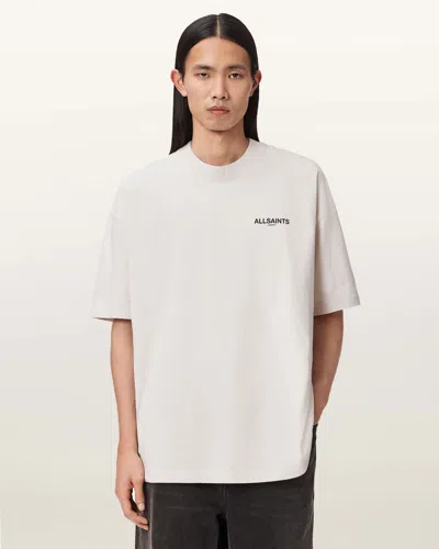 Allsaints Hallis Oversized Graphic T-shirt In White