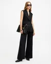 Allsaints Aleida Lightweight Wide Leg Pants In Black