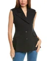 Allsaints Hally Fitted Waist Sleeveless Blazer In Black