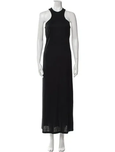 Pre-owned Allsaints Halterneck Long Dress In Black