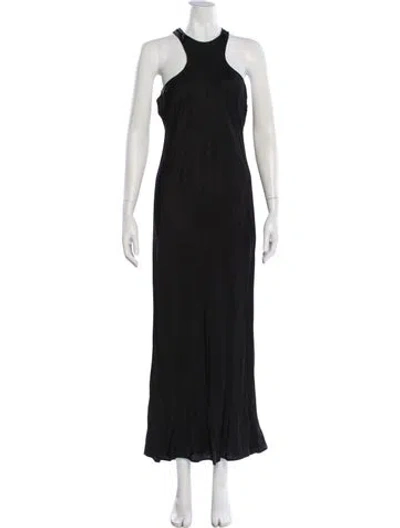 Pre-owned Allsaints Halterneck Long Dress In Black