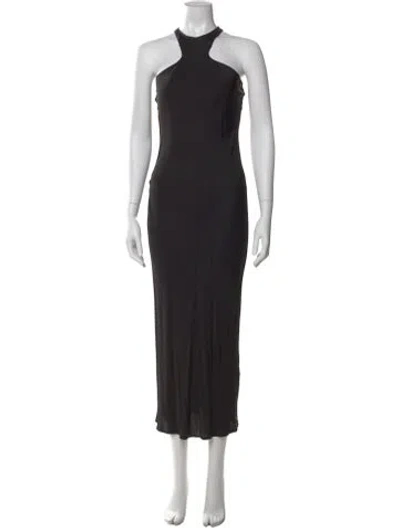 Pre-owned Allsaints Halterneck Long Dress In Black