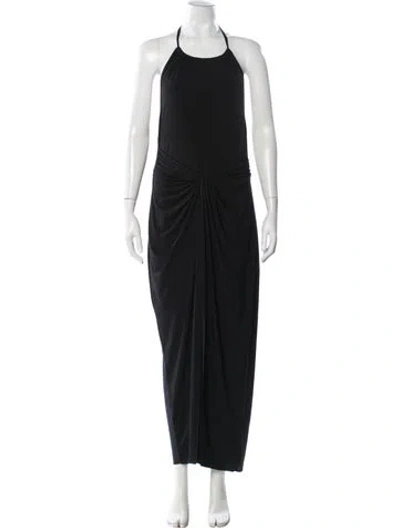 Pre-owned Allsaints Halterneck Long Dress In Black