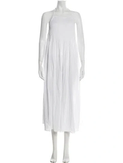 Pre-owned Allsaints Halterneck Long Dress In White