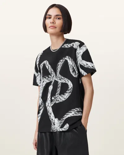 Allsaints Halyard Relaxed Boyfriend T-shirt In Black