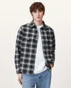 Allsaints Hamura Garment Washed Relaxed Fit Button Down Shirt In Black