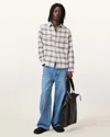 Allsaints Hamura Checked Relaxed Fit Shirt In Ecru