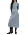 Allsaints Hana 2-in1 Slim Fit Midi Slip Dress In Dark Denim