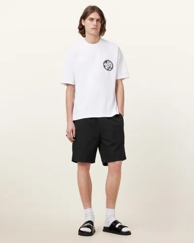 Allsaints Hanbury Relaxed Fit Shorts In Jet Black