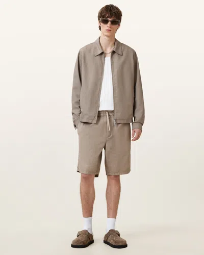 Allsaints Hanbury Relaxed Fit Shorts In Moorland Brown