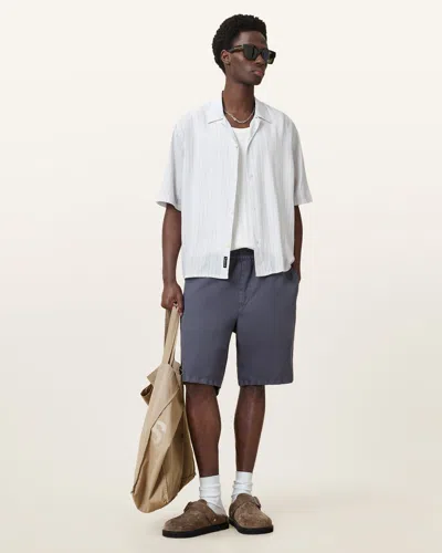 Allsaints Hanbury Relaxed Fit Shorts In Odyssey Blue