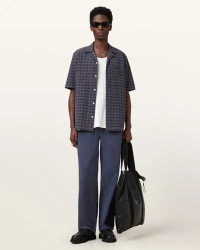 Allsaints Hanbury Straight Fit Pants In Odyssey Blue