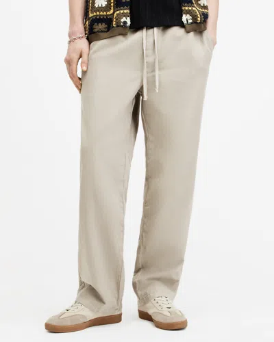 Allsaints Hanbury Straight Fit Pants In Oyster Grey