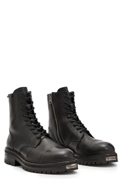 Allsaints Hank Lugged Zip Boot In Black