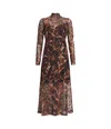 Allsaints Hanna Spark Turtleneck Midi Dress In Brown