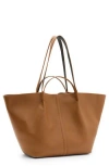 Allsaints Hannah Leather Tote In Deep Tan