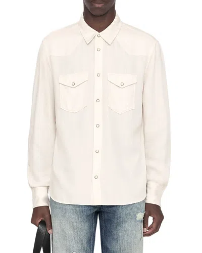 Allsaints Hanway Western Point Collar Pocket Shirt In White