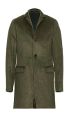 Allsaints Hargrove Coat In Neo Green Marl