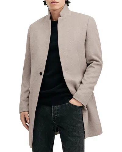 Allsaints Hargrove Slim Fit Coat In Oatmeal White