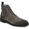 Allsaints Harland Cap Toe Boot In Charcoal Grey Suede