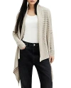 Allsaints Harley Waterfall Open Front Cardigan In Horizon Grey