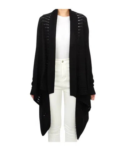 Allsaints Harley Waterfall Open Front Cardigan In Black