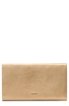 Allsaints Harluna Leather Clutch Bag In Gold