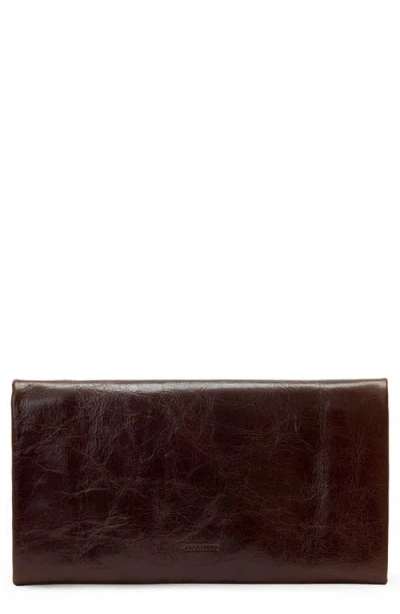 Allsaints Harluna Medium Leather Clutch In Brown