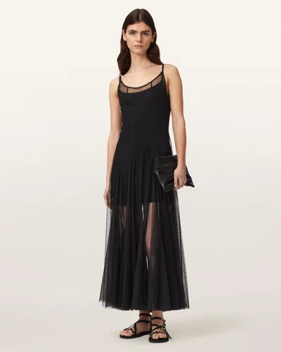 Allsaints Harmonia Slim Fit 2-in-1 Dress In Black