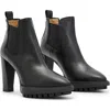 Allsaints Harper Block Heel Bootie In Black