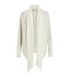 Allsaints Harper Open Front Draped Cardigan In White