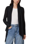 Allsaints Harper High Low Open Front Cardigan In Black
