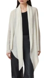 Allsaints Harper Open Front Draped Cardigan In Chalk White