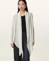 Allsaints Harper Open Front Draped Cardigan In Chalk White